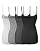 Made by Emma Basic Solid Long Length Adjustable Spaghetti Strap Tank Top 4Color Pack2 L