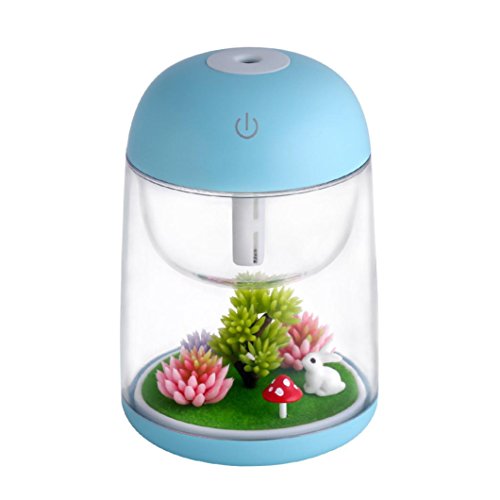 Creazy New Humidifier Usb Landscape Lamp Essential Oil Diffuser Night Light Decoration (Blue)