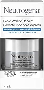 Neutrogena Anti Aging Retinol Face Cream, Rapid Wrinkle Repair Moisturizer, Fragrance Free, 48 mL