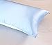 SLPBABY 100% Natural Pure Silk Pillowcase for Hair and Skin, Both Side 19 Momme Silk, Luxury Smooth Satin Pillowcase Cover with Hidden Zipper (Standard(20''x26''), Light Blue)