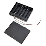 BestDealUSA Hold 6x AA Size Battery Holder Box 12V Case With Cover ON/OFF Switch Wire Lead