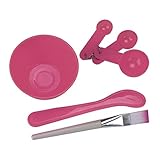 Face Care Set , TOOPOOT 4 in 1 DIY Facial Mask Mixing Bowl Brush Spoon Stick Tool (hot pink)