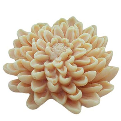 Grainrain 3D Chrysanthemum Flower White Silicone Soap Mould Soap Making Molds Diy Craft Art Handmade Flexible Soap Mold