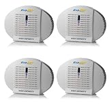 Eva-dry E-500 High Capacity Renewable Wireless Mini Dehumidifier - 4 Pack - Fight dampness in boats, safes, RVs and BIG close