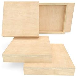 Arteza Wooden Canvas Board, 8x8 Inch, Pack of