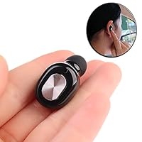 Feiuruhf Wireless Earbud Mini Invisible Bluetooth Earphone with Magnetic USB Charger Earpiece Car Headset with Mic,for Smart Phones and Other Devices(One Pcs) (Black)
