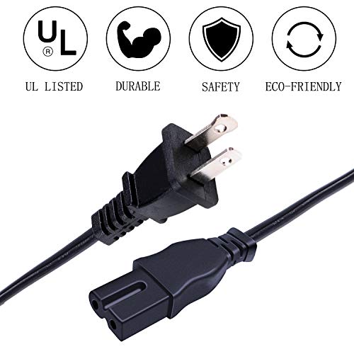 Saireed Figure D Power Cord for Sony Blu-Ray DVD DVR Player BDP-S300 BDP-S301 BDP-S350 BDP-S360 BDP-BX2 BDP-N460 BDP-S1000ES Power Cord UL Listed 8ft AC Replacement Cable