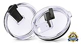 #1 New 30oz Tumbler Lids 100% Spill/Leak Proof Lids | New Design NO LEAKS Splash Resistant Vacuum Straw Friendly | Perfect for Yeti, Rtic, Ozark Trail and other 30 oz Tumblers! by eco Chef (2 Pack)