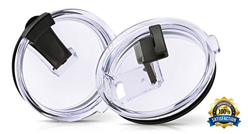 #1 New 30oz Tumbler Lids 100% Spill/Leak Proof Lids | New Design NO LEAKS Splash Resistant Vacuum Straw Friendly | Perfect for Yeti, Rtic, Ozark Trail and other 30 oz Tumblers! by eco Chef (2 Pack)