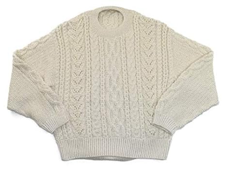 Amazon ベビーアルパカ１００ の高級手編みセーター 白