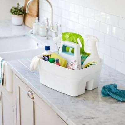 lakeland Deep Multipurpose Cleaning Caddy White - Tall Sides Prevent Items Falling Out Wipe-Clean - Image 3