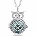 EUDORA Harmony Ball Wise Owl 20mm Pendant Serenity Prayer Long Pregnancy Necklace, 45