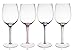 Trinkware Set of 4 Wine Glasses With Raindrop Stem in Red, Green, Blue And Black – Crystal Clear, 20oz, 9-inches Tall – Stem Colored Wine Glasses