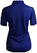 CLOVERY Golf Wear Two Tone Collar Short Sleeve Basic Polo Top Cobalt Medium