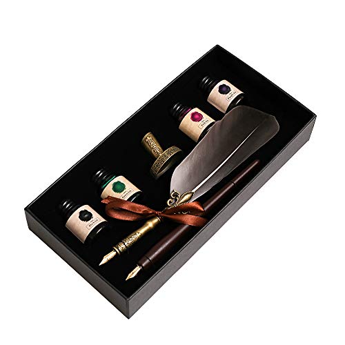 Calligraphy Set, UBEART Calligraphy Kit Include Antique Feather Pen