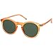 Retro Horn Rimmed Keyhole Nose Bridge P3 Round Sunglasses 49mm (Matte Orange/Green)