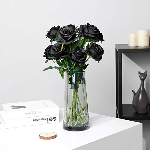 Luyue Artificial Silk Black Rose Flower Bouquet Wedding Party Home