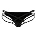 Runcati Womens Sexy Bikini Bottom Micro Thong G String Triangle Summer Beachwear Black