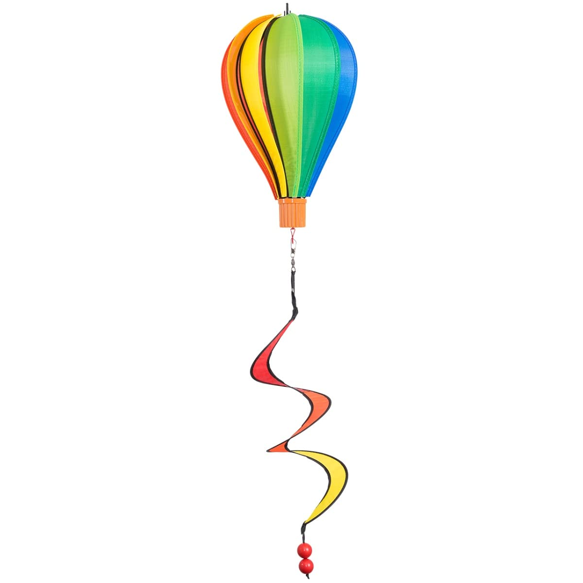 CIM Wind spinner - Micro Balloon 17 Rainbow - weatherproof - balloon: Ø17cm x 28cm, basket: 4cm x 3,5cm, twister: Ø10cm x 35cm - incl. ball bearing swivel and hook