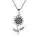 AeraVida Charming Spring Sunflower .925 Sterling Silver Pendant Necklace