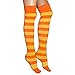 AJs Knee High Striped Socks - Neon Orange, Lemon Yellow