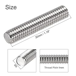 uxcell 10Pcs M6 x 30mm Fully Threaded Rod 304