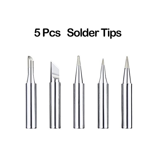 FEITA Soldering Iron Kit Adjustable Temperature Soldering Kit AC110V 60W Solder Iron with 5Pcs Different Iron Tips, Stand, Solder Wire for Variously Repaired Usage
