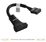 CNCT 19-Pin USB3.0 to USB2.0 Adapter Header Cable - Suitable for use with USB 2.0 based mother boards from Intel - ASUS - Gigabyte - MSI (1 PC)