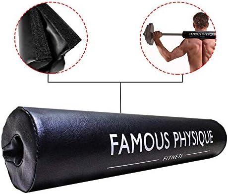 Famous Physique Barbell Pad Squat Pad - Shoulder & Neck Protection Pad for Squats & Hip Thrusts – Great for Squats, Lunges, Weight Lifting & Hip Thrusts – Neck & Shoulder Protective Pad Support