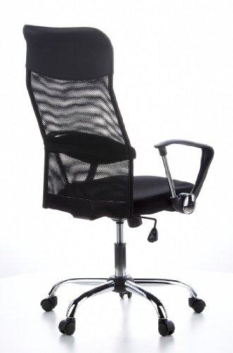 hjh-OFFICE-621100-Sedia-da-UfficioSedia-Girevole-ARIA-HIGH-Mesh-Nero-Supporto-Lombare-Regolabile-Braccioli-Fissi-Schienale-Ergonomico--Alto