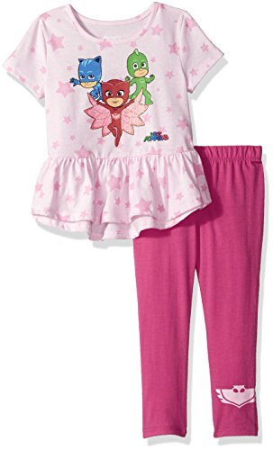 PJ MASKS Toddler Girls' 2 Piece Top and Legging Set, Multi, 5T
