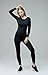 TSLA Women's Thermal Long Sleeve Tops, Mock Turtle & Crew Neck Shirts, Fleece Lined Compression Base Layer, Round Neck Wintergear Black, Medium