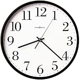 Howard Miller Emmett Wall Clock II 549-675 &ndash; 10.5-Inch Black Injection-Molded Case, Round Home Decor, Modern Glass Crystal, Quartz Movement Timepiece