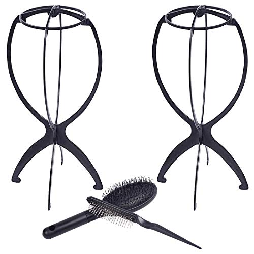 Wig Accessories - Wig Stand with Wig Brush Combo,