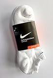 Nike Men's Cotton Cushion No Show Socks With Moisture Management (3 Pack) (Large (shoe size 8-12), WHITE///BLACK)