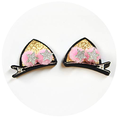 20 Pack Cute Glitter Sparkly Cat Ear Hair Clips Animal Hair Pins Barrettes for Infants Toddlers Baby Girls Daily Wearing Party Decoration