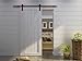 TMS 6.6 FT Country Dark Coffee Steel Sliding Barn Wood Door Hardware Antique