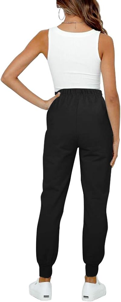MEROKEETY Sweatpants for Women with Pockets, High Waist Drawstring Comfy Relaxed Fit Jogger Pants: Clothing