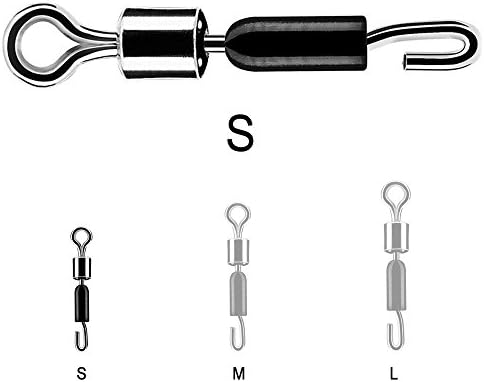 Acekit Quick Set Up Fishing Swivels/Swivel Cover For Leader Line And Hooks (Swivel-S 100pcs)