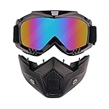 Motorcycle Goggles Mask Detachable, Harley Style Protect Padding Helmet Sunglasses, Road Riding UV Motorbike Glasses