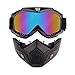 Motorcycle Goggles Mask Detachable, Harley Style Protect Padding Helmet Sunglasses, Road Riding UV Motorbike Glasses