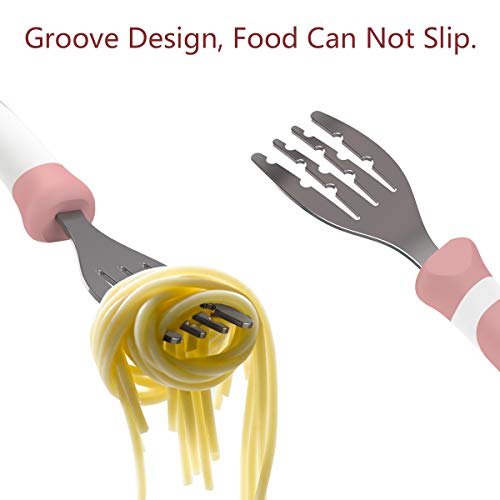image for Youen kids forks,Training Chopsticks Flat Edge Spoon & Grooved Fork Se