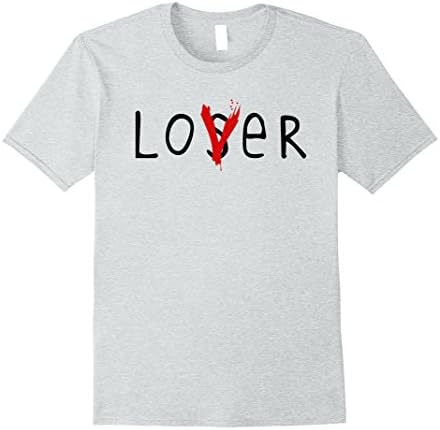 Mens Lover Loser TShirt - Halloween Tee - Horror Club Large Heather Grey