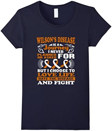 Womens wilson's disease is a journey Tshirt XL Navy