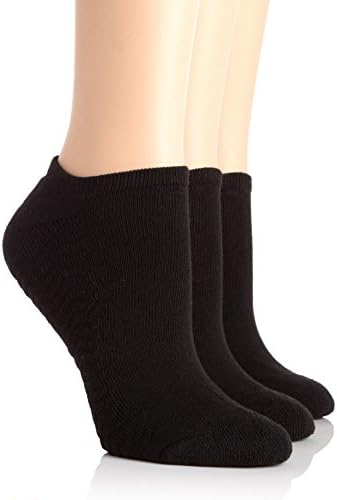 KushyfootNo Show Sport Sock- 3 Pack, Black, One-Size