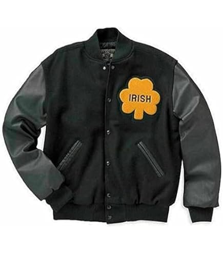 スタジャン Rudy Lettermans Jacket in Black  L The Leather Jackets Rudy NOTRE DAME Jacket | Fighting Irish