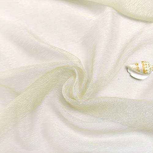 Warm Home Designs Extra Long 54" (Width) x 216" (Length) Sheer Light Beige Window Scarf. All Premium Valance Scarves are Great for Any Window, Bed, Wall or Other DIY Project. K Light Beige 216"