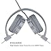 Baseman On Ear Headphones with Mic, Wired Lightweight Portable Folding Headsets Stereo Heavy Bass Earphones with 1.5M Tangle Free Cord and Microphone for Cellphones Laptop Tablet Mp4 Mp3 PC Greythumb 4