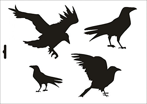 UMR-Design W-130 Raven Textil- / wallstencil Size A5