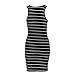Jushye Women's Mini Dress, Ladies Bandage Bodycon Sleeveless Evening Party Short Striped Slim Dress (L, Black)